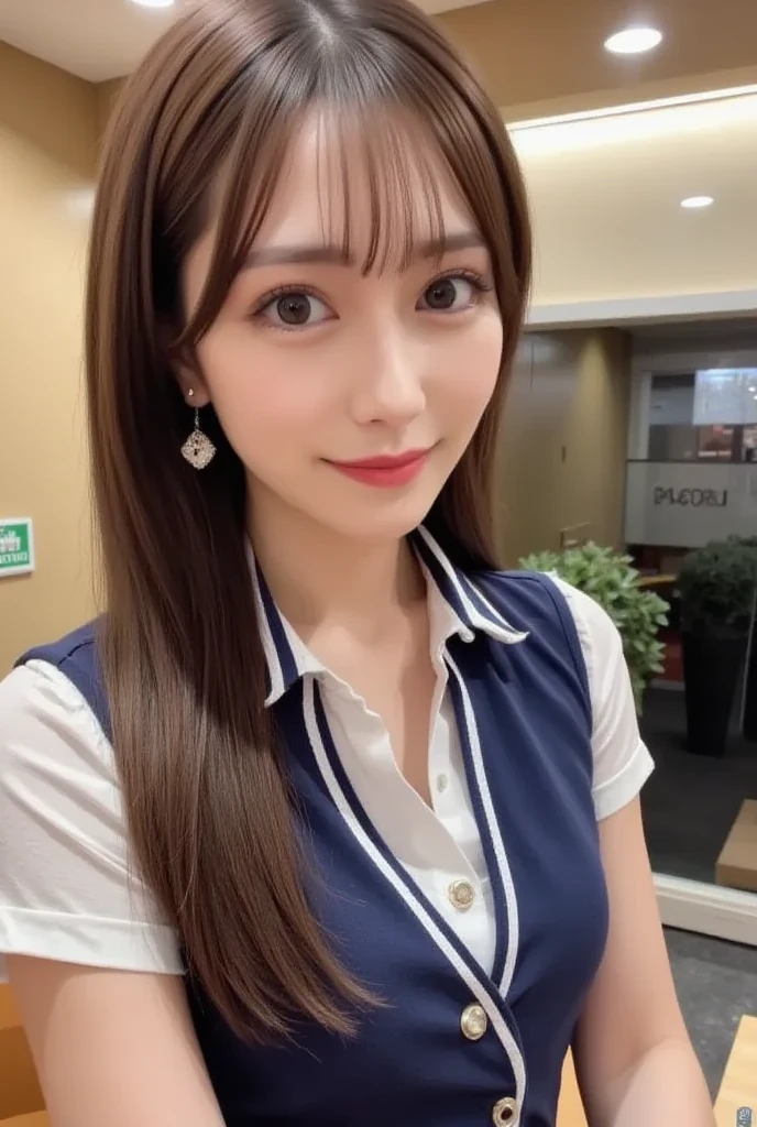 on the table, best quality, Realism, fine details, high resolution, 8K wallpaper, Perfect dynamic composition, sharp focus, surreal, beauty细致的眼睛, medium hair, plump, Casual and sexy pose, Together, (Beige tight-fitting O-neck knitted vest, Big crack:1.4, The eastern protrusion of the high fork:1.2,(emphasize, The shape of the vest can be clearly seen:1.3)), a smile, open mouth, resort scenery, 25 years old, (eyes shedding tears:1.4), beauty, , Chain necklace, big earrings, Shooting from front,NUDE,