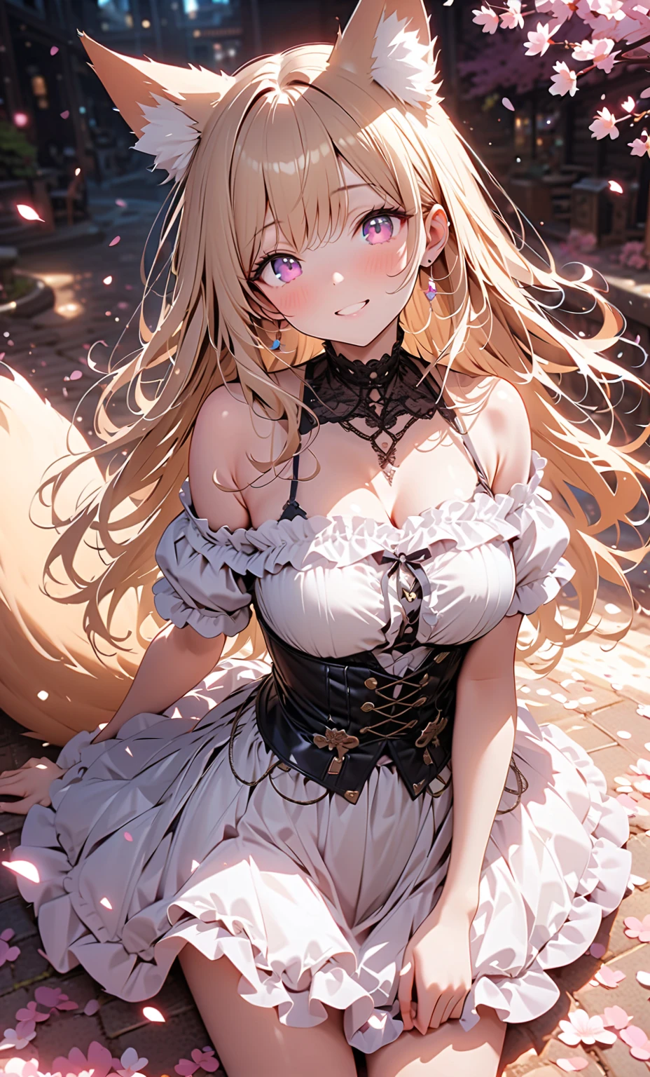 ((anime artstyle)),(Masterpiece),(Best Quality), (Super Detail),((Very Delicate and Beautiful)),(((Solo))),((full body)),(((1 princess in fancy lolita dress with voluminous full length hoop skirt))),((standing in garden)),Long train,(bling-bling gorgeous gemstone jewelry),detailed face and eyes,jewel-like eyes,((large amount of straight hair,extremely voluminous Very Long Straight Hair)),(gorgeousfull embroidery and lace),((gigantic tits,Long tits)),cleavage,gorgeous corsage,See-through,((extremely gorgeousfull lolita hair ornament)),bling-bling extremely gorgeousfull jeweled tiara,ornate ruffles,beautiful embroidery,(hoop skirt,crinoline),flowers, flower petals flowing,((Dynamic Angle)),Looking at viewer,((full body)),sweet lolita dress with voluminous full length hoop skirt