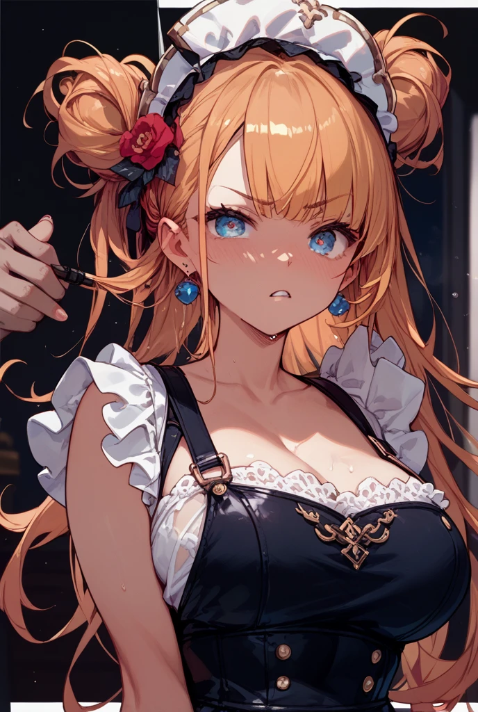 (finely detailed beautiful eyes and detailed zombie face,masterpiece sidelighting,masterpiece,best quality,detailed,high resolution illustration),, (depraved topless zombie girl,whole body,sundress,lustrous skin,looking down,looking at viewer),, (blood hair,blue eyes,ribbon, sheer clothes), (clothed_underbust:1.2),underboob
