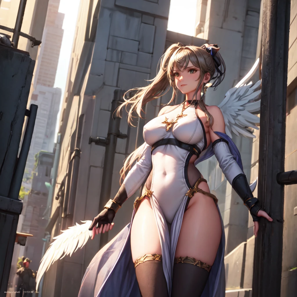 cute, girl, white hair, ponytail, seductive smile, naked, angel, halo, angel wings, succubus, whore, slut, sexy, hot, skinny, halo, halo, halo, flying, levitating, large breasts, clouds, flying, standing on clouds, sky, birds, pigeons, vagina, pussy, nipples, facing viewer, sex angel, sex slave, goddess of sex, light skin, white skin, nsfw, spreading legs, standing splits, elf girl, elven ears, 1girl, solo, blue eyes, pink makeup, tattoos, arm tattoos, drunk. club, night club, bar,