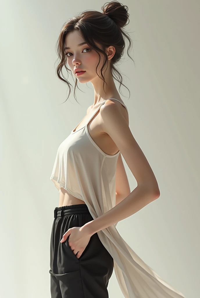 Natural light, masterpiece, Very detailedな,Absurd,Highest quality,Very detailed,Detailed face,Particles of light, Lighting, (Very detailed:1.2),(Detailed face:1.2), (Gradation), software, colorful,(Big eyes:1.2),Underground Prison,Lace bra with ribbon,,(((slim, Tight waist, Thin thighs,Thin arms,Very small breasts))),((Exquisite details of tight panties)),((Leaning forward,Buttocks seen from below)),European laces,Full Body Shot、Gray background、