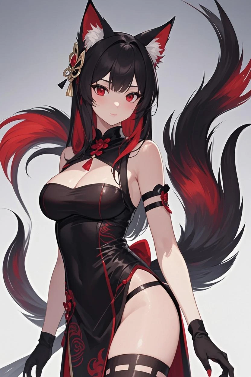 1girl , hyperrealism, <lora:dishwasher1910 style by goofy ai:1> dishwasher1910 style ,qipao , very long hair , multicolored hairs , neon shades , slim body , slim face , detailistic , perfect details , detailed hips,(anime style:1.4)