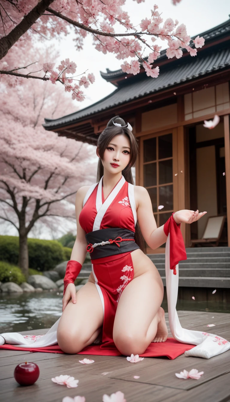 Make Sakura, Japanese girl, 19yearsold, in the same position wearing the same clothes, in an identical scenario, Bblack hair
