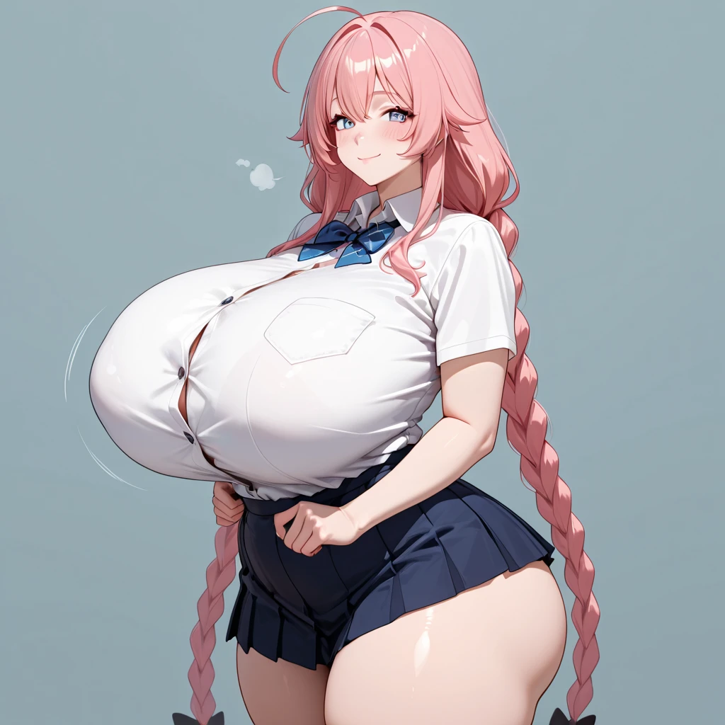 One Girl,Long Hair、Precise five fingers,{Knee-high socks}、(((Wide Hips)))、 (((Plump thighs)))、((Big Ass))、(Big Breasts) Embarrassed look,whole body、pants,bra