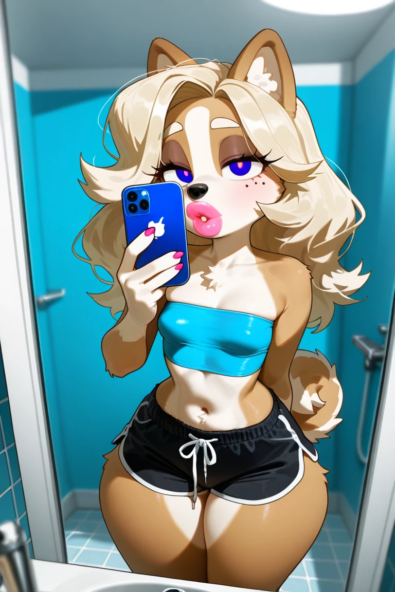 girl, solo, penny peterson, blonde hair, hairband, blue eyes, wearing (pink swimsuit
top, no bottom ), smiling, one eye closed, full of detail, on a beach, cinematic lighting) (dynamic lighting), best quality, naked, showing pussy