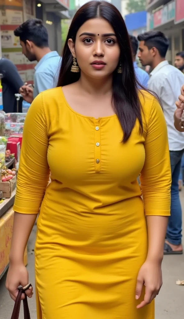 Indian 23 years old beautiful sexy girl beautiful modern deferent modern colorful t-shirt and wiring banarasi saree, big c-cup breast, defferent hairstyle, bright eyes, thin eyebrows, fair skin, blushing cheeks, prefect curvy body, head to thigh view, smiling face, Kamasutra expression, standing on beautiful fast food shop different background, ultra realistic, head to thigh view, black hair, cleavage