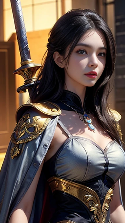 8K,Super detaileded, masterpiece, highest quality, (very detailed), dynamic angle, mysterious expression, Wind effect, fantasy Background, realistic, cinematic light, ultra high resolution, 8K Ultra HD, film grain, best shadow, delicate, born, particles of light, detailed skin texture, Detailed armor texture, detailed face, Complex Detail, Super detailed, bright, strong, silver armor, (Handheld Weapons), slush, slush Action, palanquin, glow eyes, long cloak, fantasy, (realistic), shoulder armor, Complex, Complex, Fully illuminated, looking at the audience, cinematic lighting, flight in the sky, flight, holy light, Brilliant, bangs, Wind, frozen mountain々, long wavy white hair, lich queen, Machine skeleton
