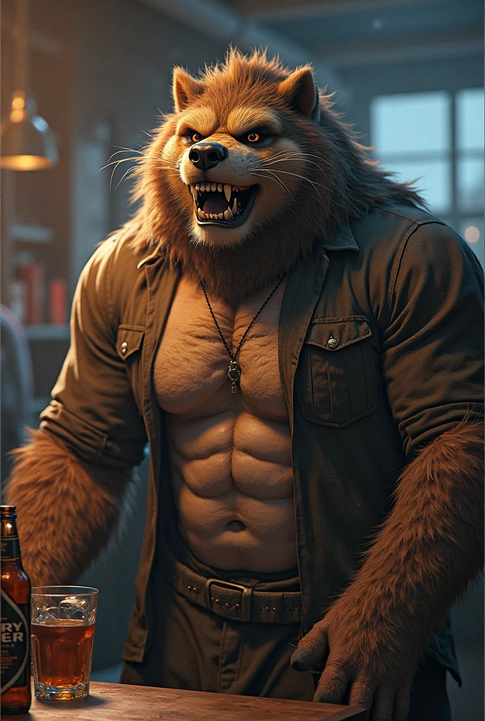 (Masterpiece, Superb Quality, Super Delicate, High Resolution) Werewolf, photo-realistic, octane render, unreal engine, ultra-realistic