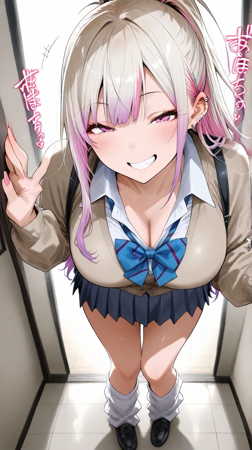 Gafe, beautiful girl, 18 years old, c cup, poster art style, cheerful expression, sexy clothing,thighs, sexy pose, front view, best abdomen, ((toned body 0.4)), Japanese student, short skirt, looking blushing at the camera, anime hairstyle, 2020s anime style, soft lighting, perfect light, soft lineart, 4k, high definition, wallpaper, poster style, underwear, softcore