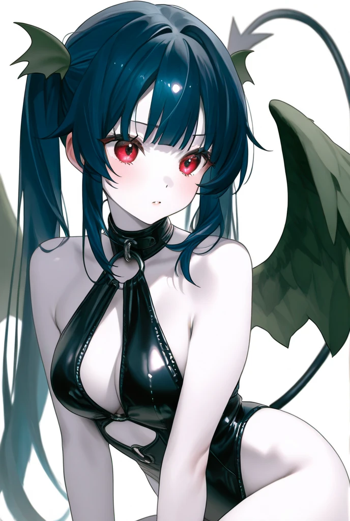(High resolution:1.4), (masutepiece:1.2), (High quality:1.3) 1girl, saten ruiko, green eyes, long hair, black hair, small breast, (Succubus, sexy suit, Devil Wings, Body Paint),, cinematic lighting, pov, dynamic angle, comiket_cosplay_Hiroba comiket_cosplay, N4, grin,