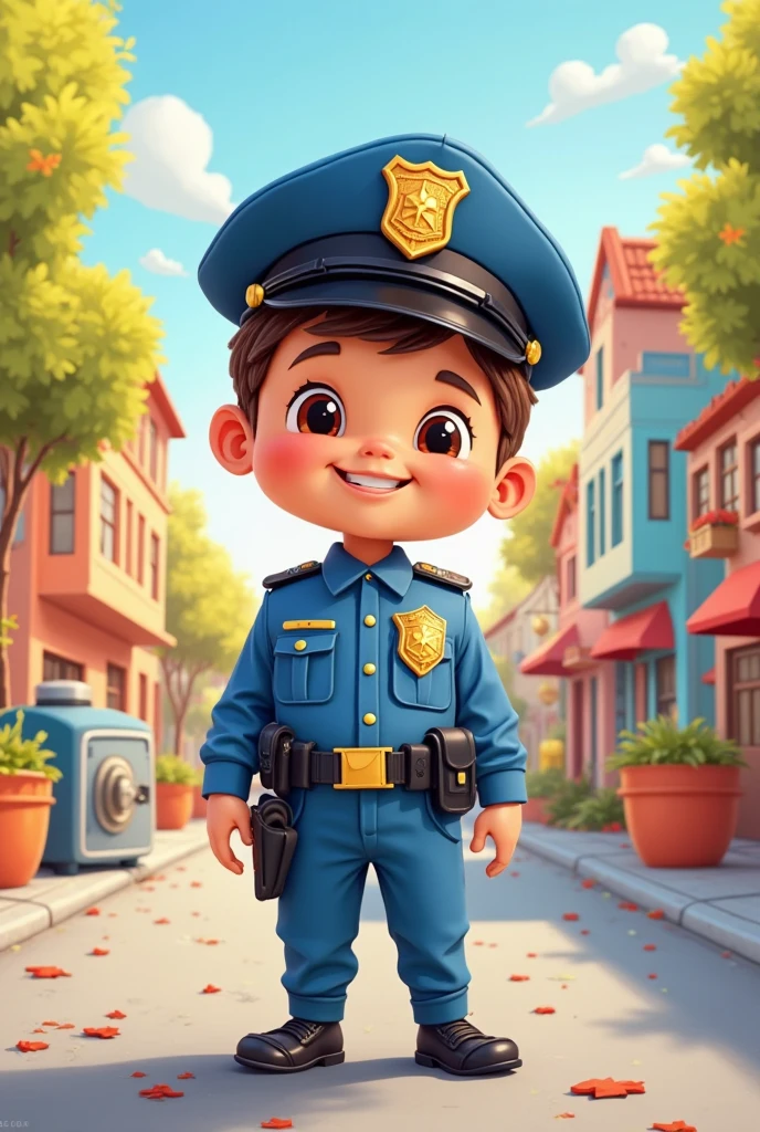 A cartoon art style child wearing an officer's uniform, with a police vehicle behind him and a sign written on it
, caricature illustration, cartoon digital painting, cartoon digital art, caricature style, cartoon digital art, cartoon portrait, Cartoon digital painting art, couple portrait, in cartoon style, caricature!!!, caricature, stylized digital illustration, caricature, caricature
