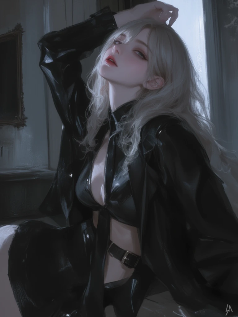 (baby face girl),(Silver blonde hair:1.2),(droopy eyes,Light green eyes:1.2), (thin lips),(Well-built and sexy muscular physique,sexy body),(Cinematic Digital Art: 1.3), High Quality, Tabletop, Top Quality, Highly Detailed, Shaped, [4k Digital Art], India No., (Sharp Focus: 1.5), (Moody Lighting: 1.2) , written border depth, bokeh, 4k, high resolution, highly detailed, highly detailed CG Unity 8k wallpaper, realistic, photorealistic, RAW photo, beautiful and detailed face,realistic glowing skin, high quality fabrics, detailed hair texture, perfect body, beautiful face,anatomically correct, highly detailed face, eyes and skin texture, natural neck length, (beautiful eyes ), (Beautiful hands), (Glowing skin: 1.2),(Black Jacket,white shirt,black mini skirt:1.2)((Midnight:1.2))((back alley of Old Castle Street,on the cobblestones)),(((sit leaning against the wall with legs apart:1.2))),(((NSFW,Black Jacket,white shirt,black mini skirt,show off nipple:1.2))),(((NSFW,shirt lift,show off nipple:1.2))),((nsfw,Nude under the Black mini skirt,,spread legs)),((nsfw,show off nipple,m legs,show off pussy)),((nsfw,female masturbation,ahegao:1.4)),((NSFW,ahegao,orgasm:1.2)),((drenched in sweat:1.1)),((NSFW,sit leaning against the wall spread legs:1.4)),(Beautiful nipple),(Beautiful pussy),(NSFW,Sexual intercourse1.4)