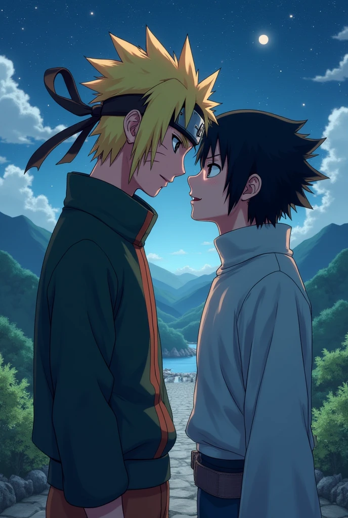 Naruto kissing Goku