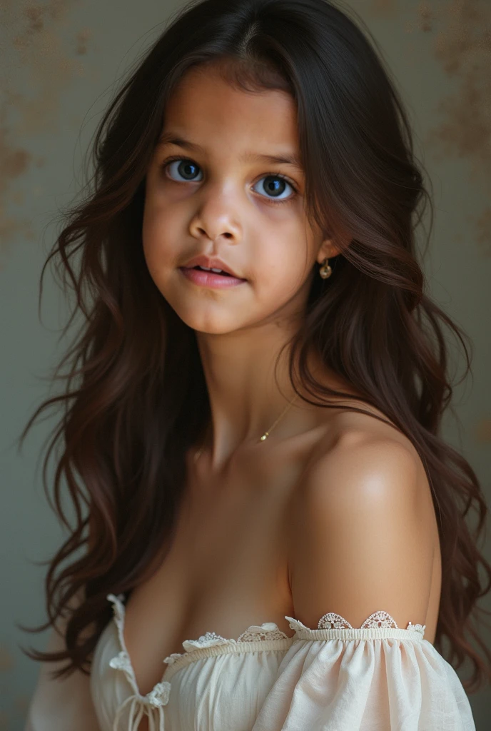 Cute beautiful petite woman with perfect face of s old, she is naked and embarrassed, Very beautiful Russian girl, fullnude fullbody image、fullnude Front image Sit down and open your legs