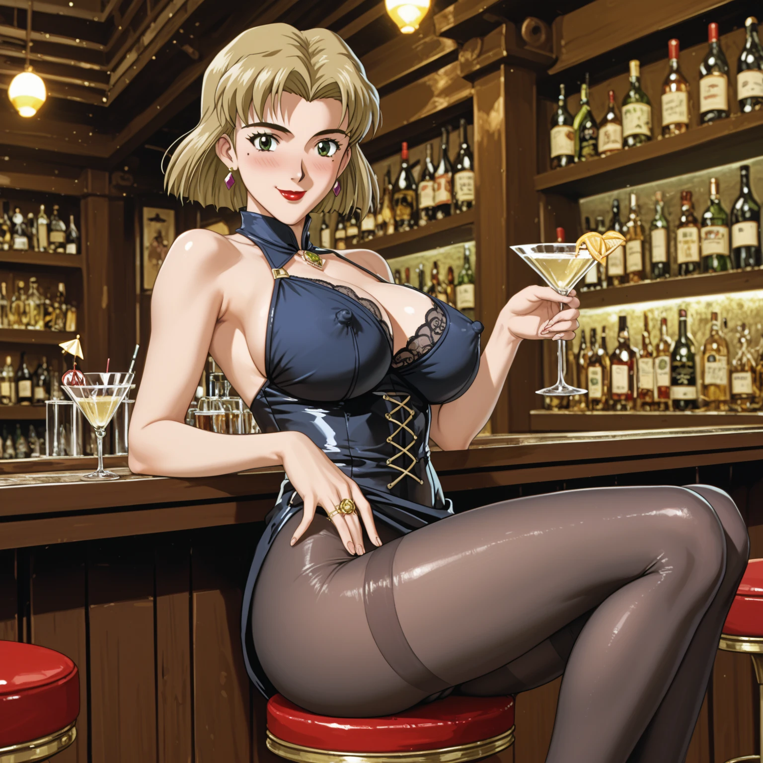 (masterpiece:1.3), (best quality:1.2), (intricate detailed:1.2), (hyperrealistic:1.2), highly detailed, illustration, arms up, absurd res, detailed background, perspective, a [white swedish blonde] woman doing tempting pose at the hotel, [short hair, (((pixie cut)))], azure eyes, a white wall, lovely hotel, lamp, 1girl, milf, mature woman, smile, accurate anatomy, (big breasts:1.2), perfect hands, detailed fingers, perfect eyes, seductive eyes, (nuisette:1.2), wearing a nuisette, bra, panties, cleavage, black choker, earrings, stockings, high heels, looking at the viewer, from front, super big, comiccovers