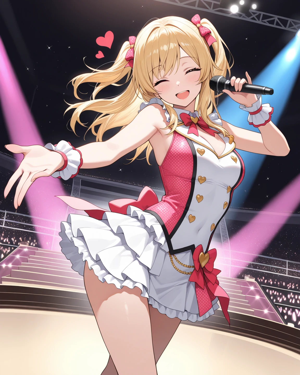 1 idol, vibrant and lively atmosphere, radiant spotlight