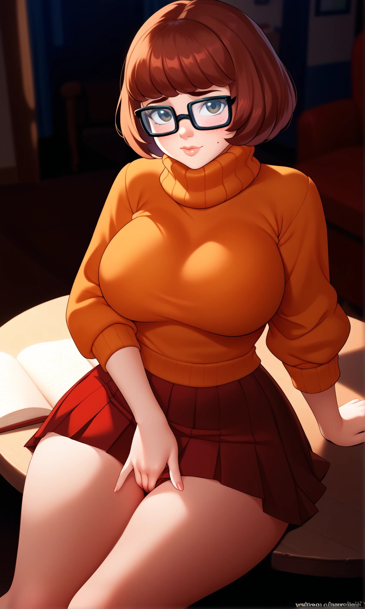 1girl, glasses, shirt lift, looking down at viewer,

(masterpiece:1.1), (best quality:1.1), (ultra-detailed:1.1), (illustration:1.1), breasts, topless, looking at viewer, bare breasts,