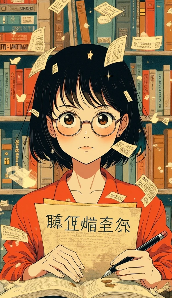 (best quality), (ultra detailed), (masterpiece), illustration, Wang Yichun, introverted, kind, reading, researching scientific phenomena, confused, afraid, newfound power" --auto --s2