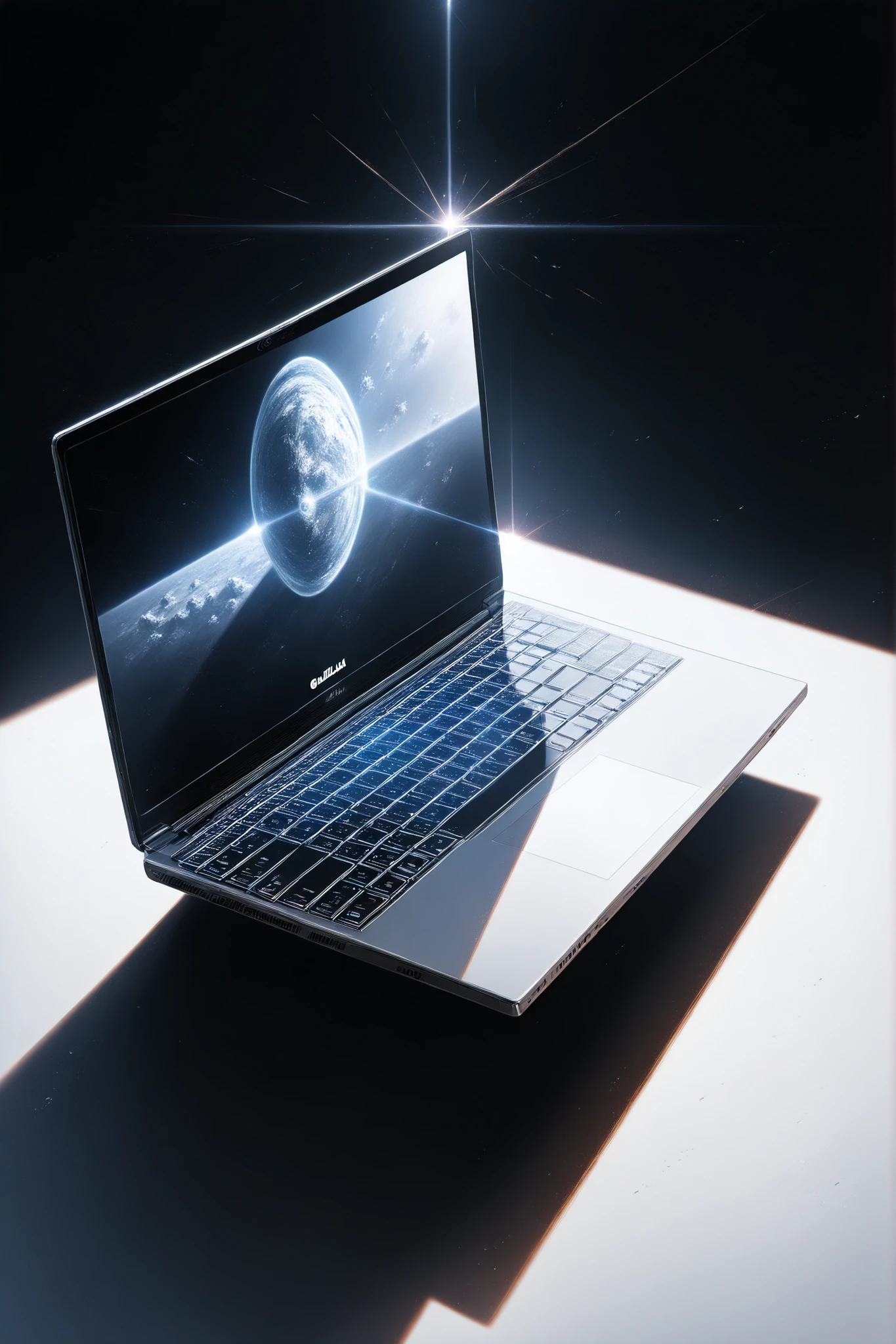 ultra detailed, absolutely resolution, masterpiece, a laptop in a spotlight, a different world, the light going on and off like a heartbeat, (brilliant light and shadow, seamless, contrast, gradation) effects, highly detailed, sharp focus and contrast, extremely clear image, 2.5D, artistic photography, hyper realistic, effects magic, shading effects magic, lighting effects magic