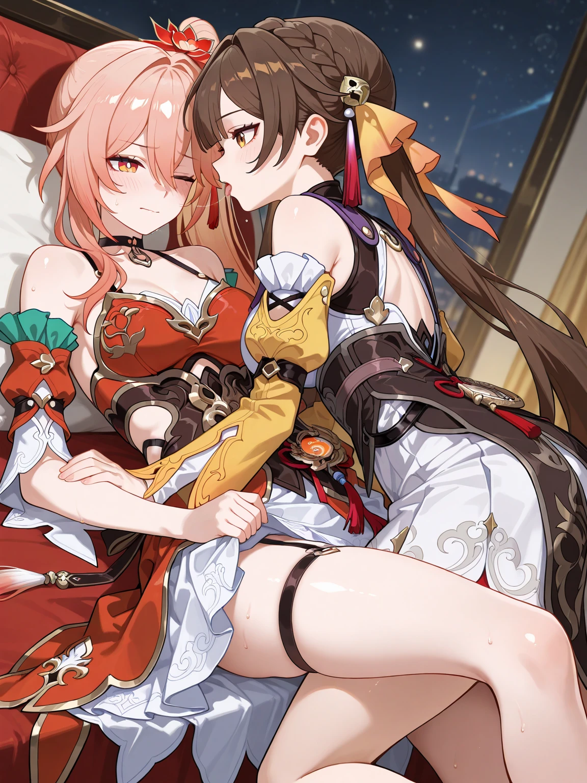 nsfw, garota de anime com dois dedos para cima e um sorriso no rosto, Caudas duplas, Gapmoe Yander, anime moe artstyle, DDLC, [[[[sorrindo malvado]]]], Feliz!!!, Yandere, , Marin Kitagawa Fanart, Yandere intrincado, com o dedo indicador, Caudas duplas branco_Luvas, travesso!!