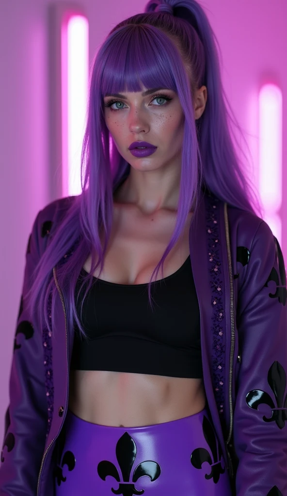 <lora:blkclth:1> blkclth, sports bra, blackedscene 1girl,
23 year old , resplendently attractive looking,
perfect skin perfect model face haze glamourous,
pale skin supermodel,
Far-reaching face , Svelte body type ,
Dark Pink hair ,
photorealistic ,
bokeh lighting, real life,
detailed facial features ,