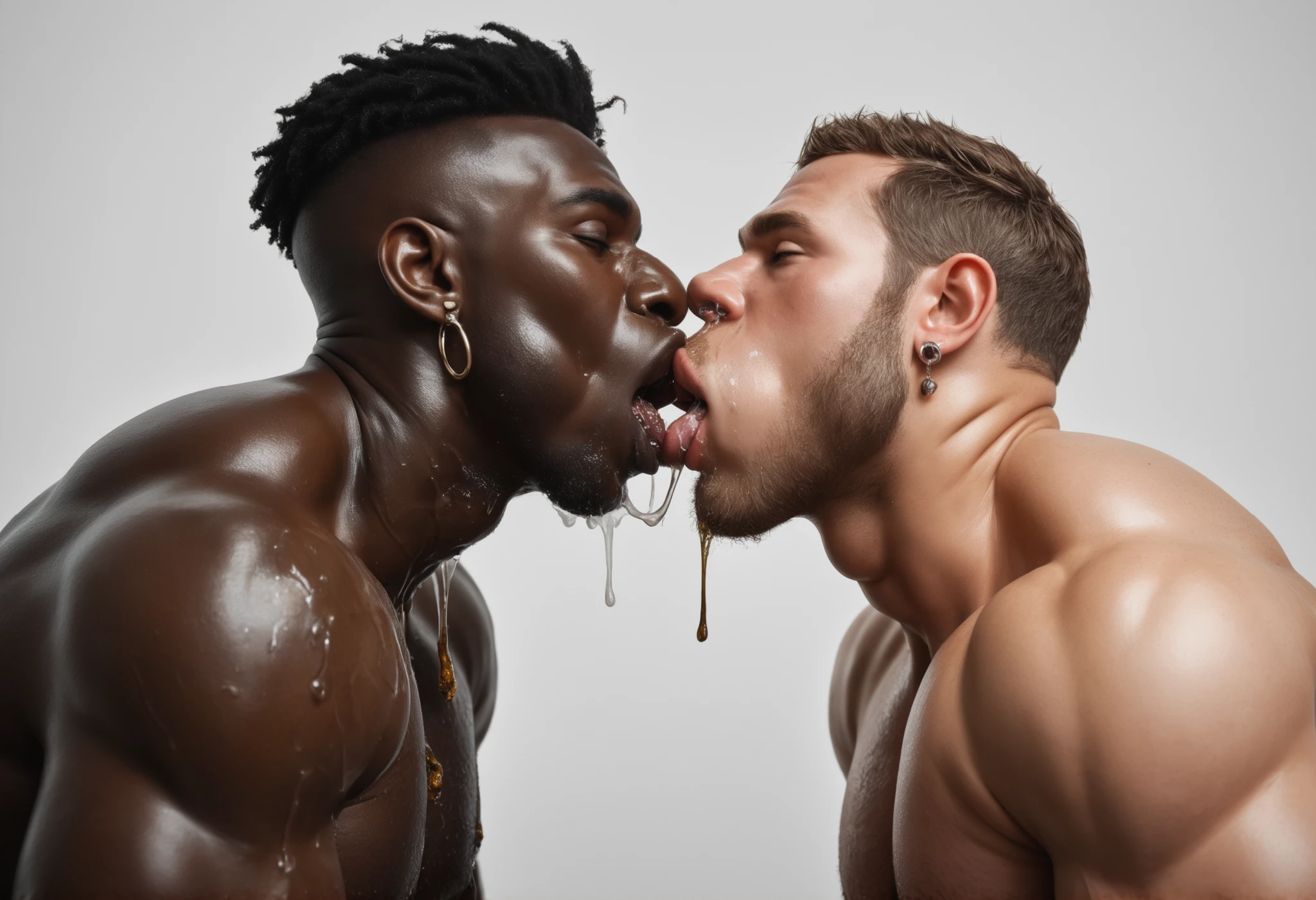 Muscle men kissing and sucking bikets and muscles