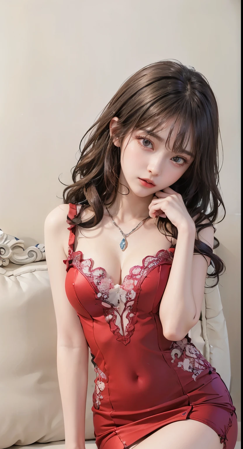 Realistic,( High resolution:1.2),(Perfect Anatomy) ,Masterpiece,8K,( Woman with perfect body:1.3), Highly detailed face and eyes,Random long hair,(Little devil succubus:1.2),Age 20,Gentle expression ,Accentuate your cleavage,Random sexy poses,I can see up to my waist,On the bed,Seduce by opening legs
