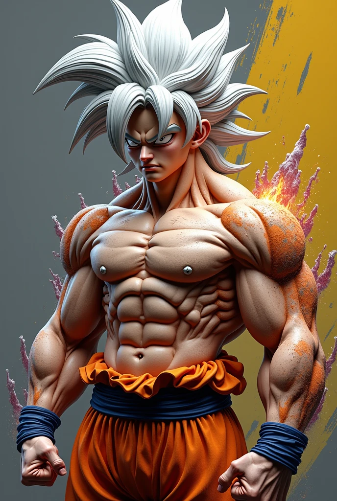 a close up of a man with a very muscular body, photorealistic human goku, son goku as the incredible hulk, goku in real life, human goku, hyper realistic anime, goku as an asian man, highly detailed portrait of goku, goku from dragon ball, son goku, goku from dragon ball z, goku from dragonball z, ultra instinct, muscular character