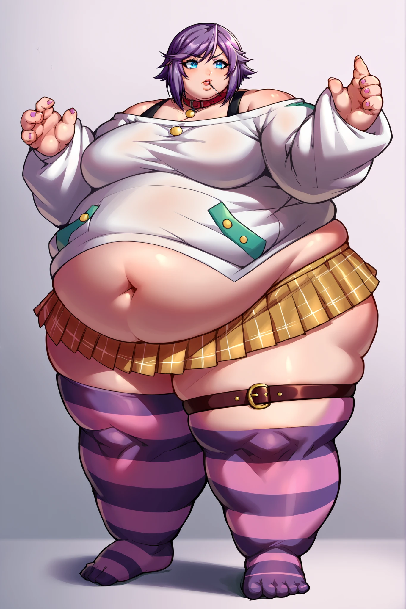 Fraction_9,Fraction_8_direction_7_direction_6_direction_5_direction_4_up,Green short hair,Green Eyes,Tie a bow at the back of your head,Purple and sailor collar,Striped sailor suit,Blue pleated skirt,White socks,leather shoes,Bean eyebrows,Wide hips,Thick thighs,Huge breasts,Huge ass,There is a bow at the back of the hair,Hair between the eyes,Sexy,Cute girl,Green Hair,Everlasting,Positive appearance,Break,Long barrel socks,fat,Japanese Anime