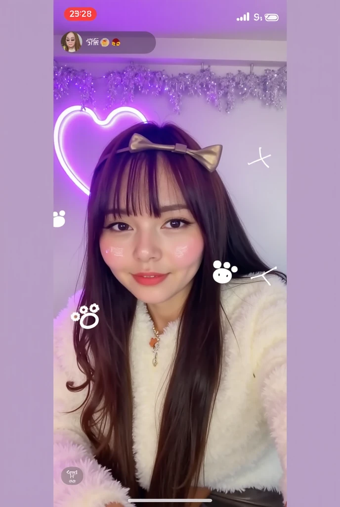 there is a girl with a cat in her hand and a picture of a cat, seraphine ahri kda, lalisa manobal, ig model | artgerm, with glowing purple eyes, like artgerm, artwork in the style of guweiz, 8k artgerm bokeh, anime style. 8k, ahegao