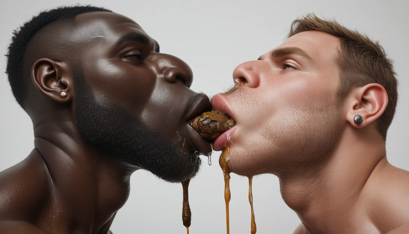 A black guy eating a white guy alive