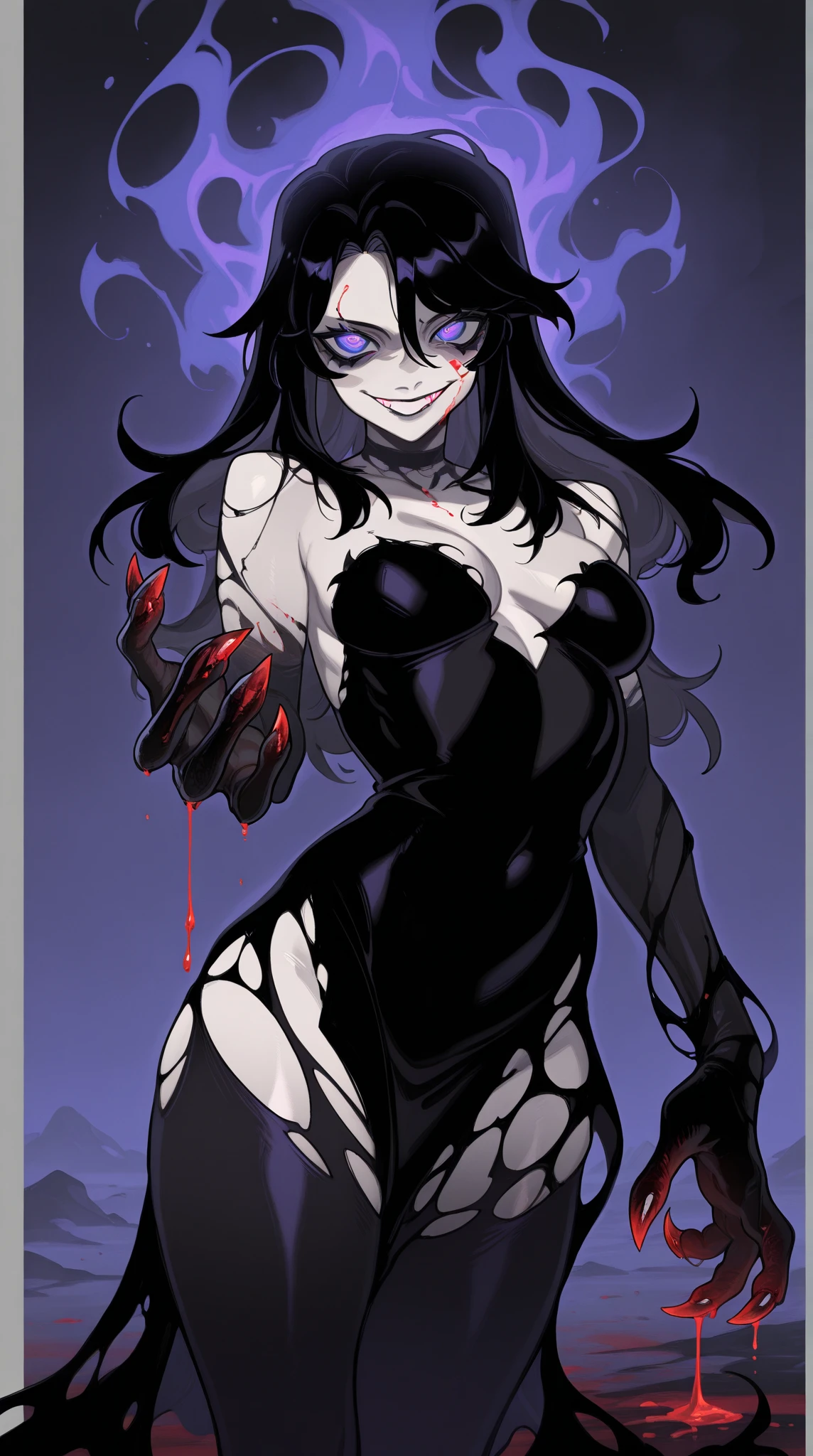 Marceline, Adventure Time, realist art, best qualityer, dark scene, Ambientação anos 80', dark fantasy style, bright coloured, pretentious smile, beautiful and detailed face, perfectbody, best qualityer, best texture, maximum amount of details