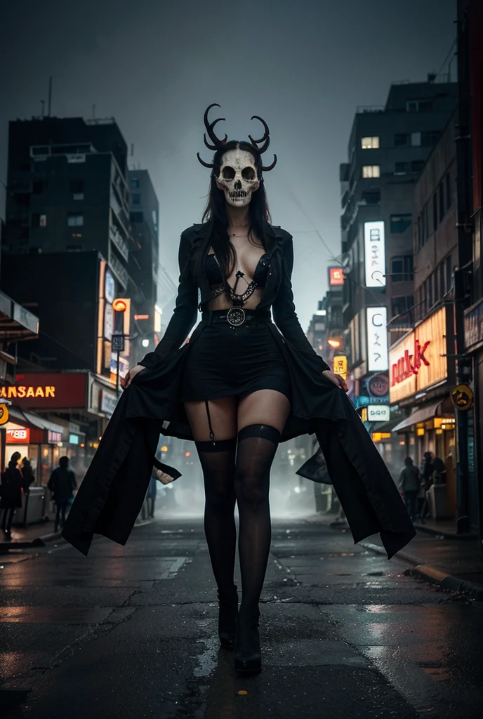 photorealistic, best quality, (hyper detailed: 1.4), smile, (((walking on the goth festival:1.5))), long distance shot, ((goth:1.4)), goth makeup, plus size body, brown eyes, Detailed eyes, ((wearing mesh dress:1.5)), beautiful goth young woman, (Highly detailed face:1.4), smile, exuding a natural glow, soft lightning, evening time, goth festival view, jaw-dropping beauty, sexy, seductive, vivid colors