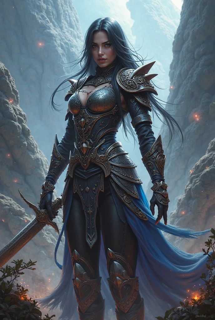 (best quality,4k,8k,highres,masterpiece:1.2),ultra-detailed,(realistic,photorealistic,photo-realistic:1.37), HDR,UHD,studio lighting,ultra-fine painting,sharp focus,physically-based rendering,extreme detail,art nouveau,tarot card style, onmyoji detailed art, 1female alien, cyborg samurai, (dynamic pose:1.6),wide angle, Dynamic angle and composition, from sengoku period, more_details:1.5, (wearing a biological exoskeleton:1.6), (Holding a large sword), (fractal designs), clothed in old samurai uniform, wearing kimono armor, (wearing a fish-shaped glass helmet:1.37), highly detailed exoskeleton, (her exoskeleton have organic details adorned with beautiful gems:1.37), futuristic alien,(wearing a translucent cloth cape in the shape of a leaf:1.4), Translucent petal-like cloth hangs from her waist, horror, (sci-fi), (concept art inspired by moebius), (exotic alien flora background with fungi:1.6), dreamy lighting, vibrant colors,earthen and pale blue hues,Yoshitaka Amano style, intricate details, (surreal landscape), (otherworldly creatures), mesmerizing pattern, intricate helmet design, dreamlike atmosphere, mythical creatures, (surrealistic composition), full body wuxia, trending on cgsociety