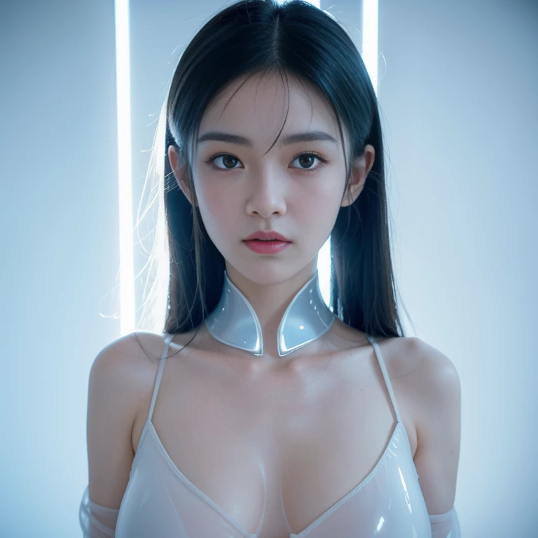(RAW Photos:1.2)、Highest quality、Beautiful detailed girl、Tight Latex Suit、Latex bodysuit, Laughter、Highly detailed eyes and face、Beautiful and fine details、Large file size、High resolution、High resolution、8k wallpaper details、Highly detailed Ticker uniform 8K wallpaper、Light on the face、Cinema Lighting、18-year-old girl、Sexy pose、(Photorealism:1.4)、Awareness-raising、Surrealism、 From below、Super Detail、masterpiece