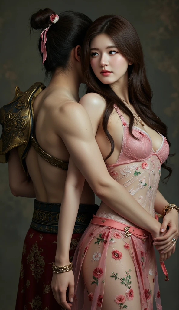 arafed asian couple in underwear posing in a bedroom, artgerm and genzoman, roberto ferri and ruan jia, rob rey and kentarõ miura, art cover illustration, range murata and artgerm, masayoshi suto and artgerm, & jeehyung lee & wlop, wlop and ross tran