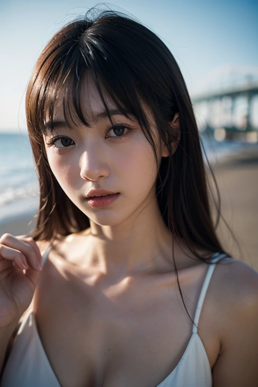 Japanese、Age 25、sister、Randomly generated people with diverse facial features and hairstyles、Perfect Anatomy,Ocean、Beach、firework、Night Sky、打ち上げfirework、目をOceanつぶる、Mature woman