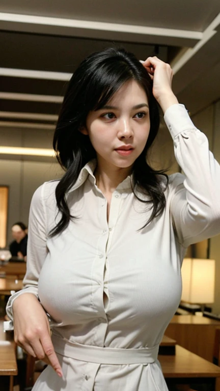 (((Cover of economic magazine:1.5))),(thai Women),(inner shirt:1.5),(Detailed Background:2),(huge breast:1.5),(business jacket:1.5),darkskinned,(smile),(((top-quality,masutepiece,8K,Photorealsitic))),