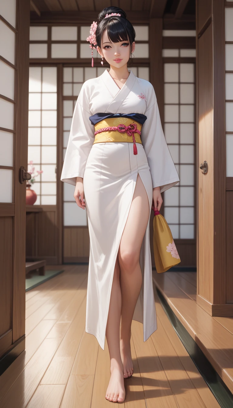 ((Best quality, 8k, Masterpiece :1.3)), 1girl, beautiful woman with emphasis on slim abs: 1.3, (casual hairstyle, big breasts: 1.2), (full body:1.6), hyper realistic skin detail, ultra-detailed face, delicate eyes, double eyelids, soft breasts, smile, beauty moles in breath, diamond choker necklace, jewely, exposed cleavage, her face, realistic, detailed skin, extreme light and shadow, wearing yukata Japanese summer festival, wearing hair ribbon best quality, (in japanese shrine:1.5), (realistic, photorealistic: 1.37), extreme light and shadow, disheveled hair, master work, rich details, (highest quality photo), (masterpiece), (detailed eyes), look in front of you eyes, incredibly cute under eye moles, necklace, earring best quality, Japanese woman, large breasts, very short bob hair,upper body, A beautiful woman with perfect body:1.4, Slim abdomen:1.2,st. louis \(luxurious wheels\), perfect anatomy, Slim Abs: 1.1, ((geisha style is cover the allure of Japanese Oiran Kimono style, with its intricate designs, rich symbolism, and historical significance, influencing modern fashion and inspiring artists globally)), ((sideboob)),(underboob), sitting down, hands behind head, big breasts,(naked), fingers spreading open, underpants,((naked)), open legs, sweat skined:1.2, indoors,, potrait photo,