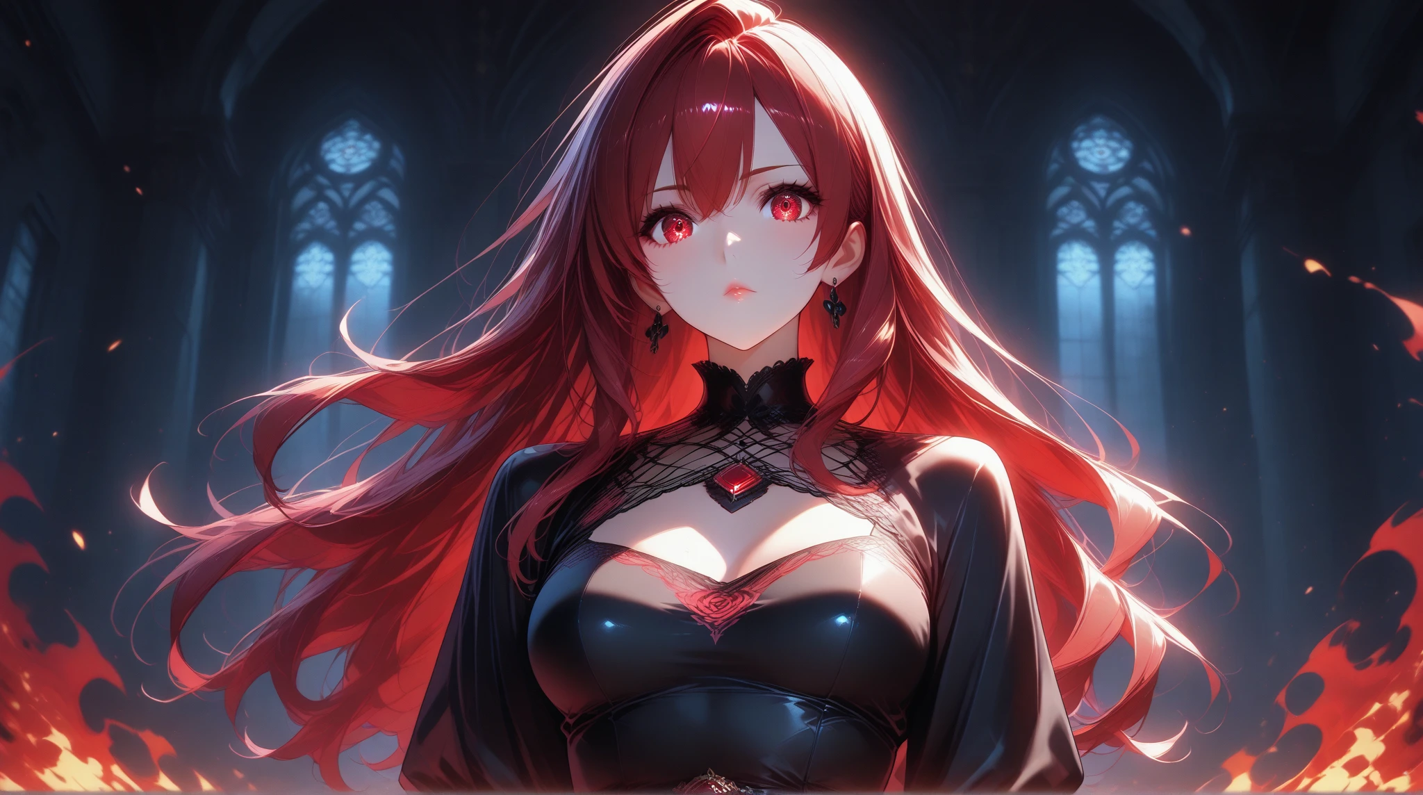 masutepiece、high-level image quality、super precision、portraitures、High Quality、Bust Up Portrait、Carmilla、Vampires、dark side