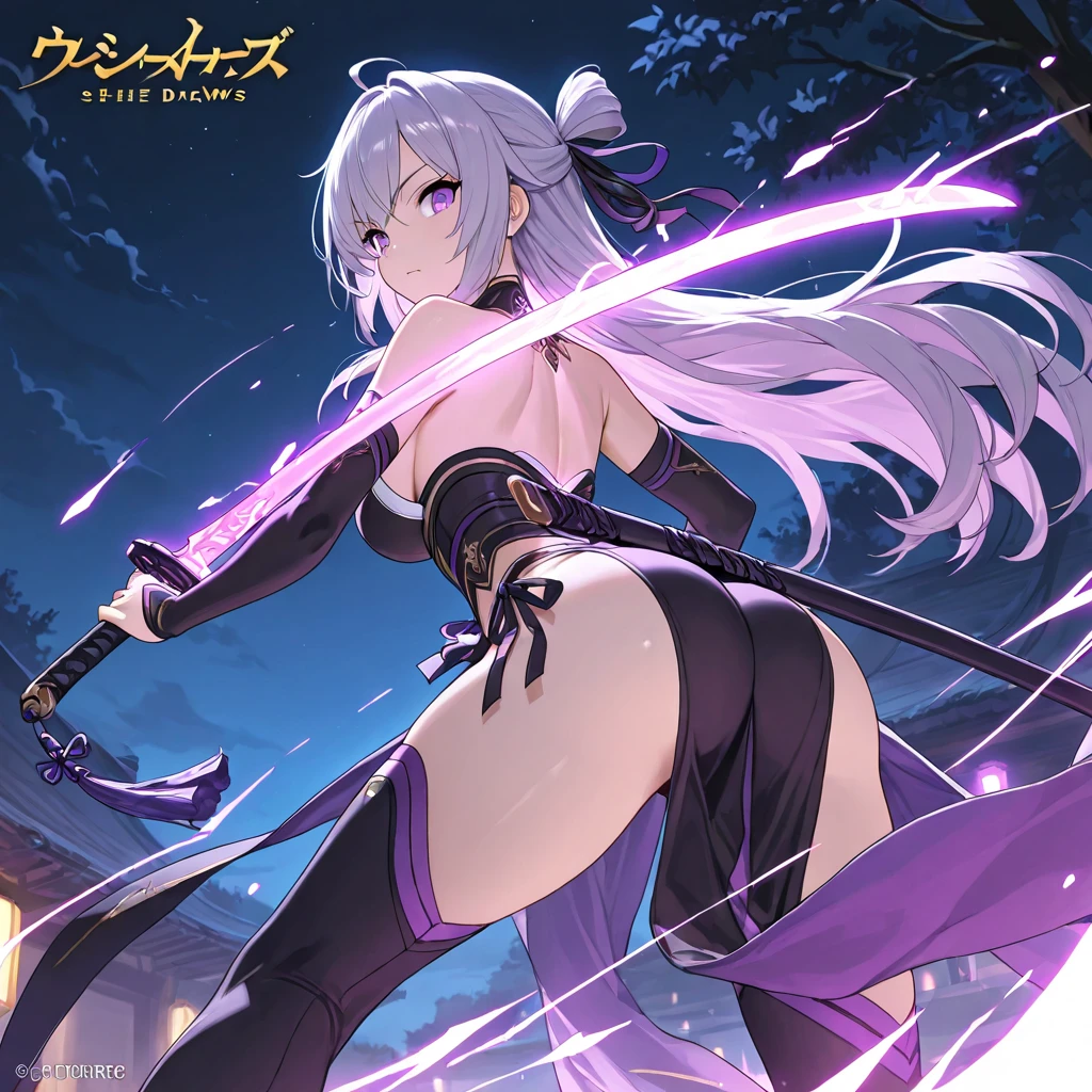 shiori novella, two-tone hair, multicolored hair, split-color hair, medium hair, hair ornament, muscular female, anatomically correct, mature female, curvy, huge breasts, 1girl, solo, breasts, high_heels, bodysuit, covered_navel, full_body, skin_tight, standing, jewelry, anime coloring, anime screencap, hair ornament, (shaded face:1.2), yellow eyes, slit pupils, hollow eyes, smirk, looking at viewer,