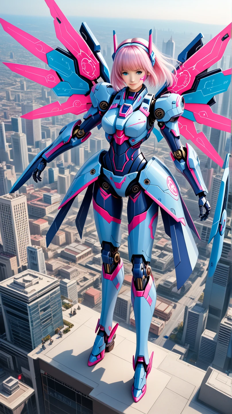 BJ_Gundam,solo,wings,standing,no_humans,glowing,robot,(mecha:1.2),clenched_hands,science_fiction,looking_ahead,
cinematic lighting,(strong contrast:1.1),high level of detail,Best quality,masterpiece,<lora:Gundam_Mecha_v3.5(4440):0.8>,<lora:RetrowaveTech:0.7>,retrowavetech,virtual,vaporwave,wirefrme,(scifi:1.2),retrowavetech,virtual,vaporwave,wireframe,
(city:1.3),(bridge:0.5),
