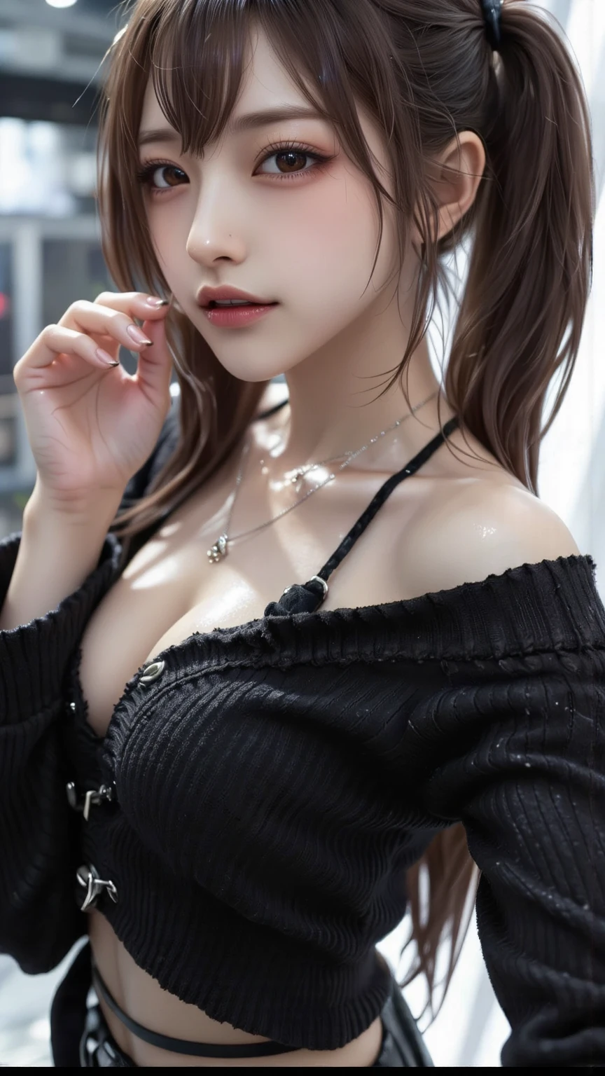 8K, Top Quality, Intricate Details, Ultra Detail, Ultra High Resolution, Masterpiece, full body, Slender, Smile, (Makeup: 0.4), (Fluffy Blue Eyes: 1.21), blue Eyes, looking at viewer, ((full body)), 1girl, solo, 1 girl, (( full body)), , , ((tall)), (((fit body))), (((slim face))), sharp face, sharp eyes, (((black hair, )) , (detailed face), sharp face, small lips,,
(( )), ((open vest)), detailed face, detailed breast, , large breast, detail ass, , Beautiful girl with accentuated slender abs: 1.4, Six Pack Abs: 1.4, Bust Botox, Big, Perfect Body, detail leg, (( dark background)), black background,