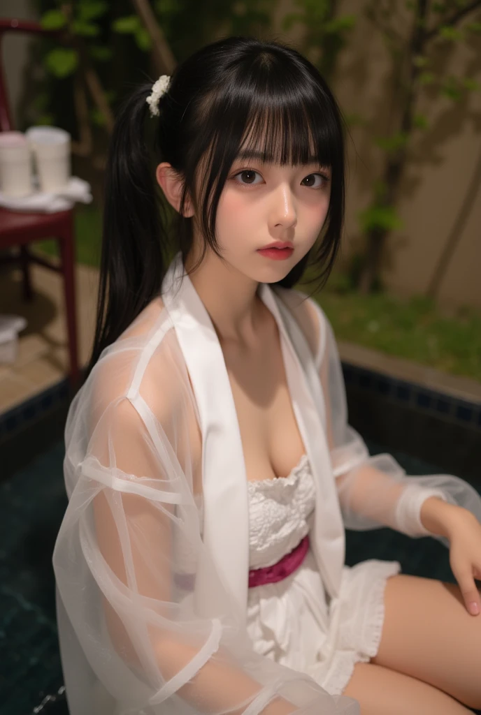 brightexpression、Realistic:1.32、Highest quality、Ultra-high resolution、Most beautiful Japanese girl photos、Cute and beautiful face details、Small face、(Pyros Face_v1:0.008)、Beautiful bangs、17 years old、Shine, fair, Shine肌、Hair gets tangled in the face、girl１people々、顔にかかるbangs、bangs、Hair between the eyes、Attractive brown silky hair、bright、澄んだ瞳が魅力的にShine、Dynamic pose、Highest quality、Confused、((the cutest girl in the world))、Japanese people々、((Maxi length see-through lace dress with ribbon:1.3))、(ponytail:1.3)、(Tie with a thin ribbon)、Nice and cute、An innocent smile、nice smile、No cleavage、(Large Breasts:1.3)、(The gesture of placing one&#39;s hair behind one&#39;s ear:1.3)、Side Tail、Brown Hair、Narrow waist、Beautiful eyes in every detail、View your audience、Upper Body、Face close-up、Front view、 information