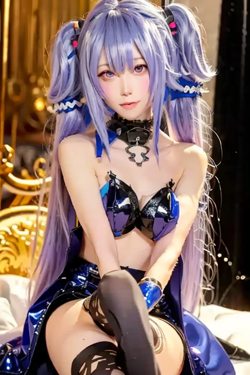 ((ultra high quality))19 year old girl with long white hair and purple eyes has big breasts,Sexy body, eats penis, releases semen, ahegao, detailing face,lying in bed, spread his legs