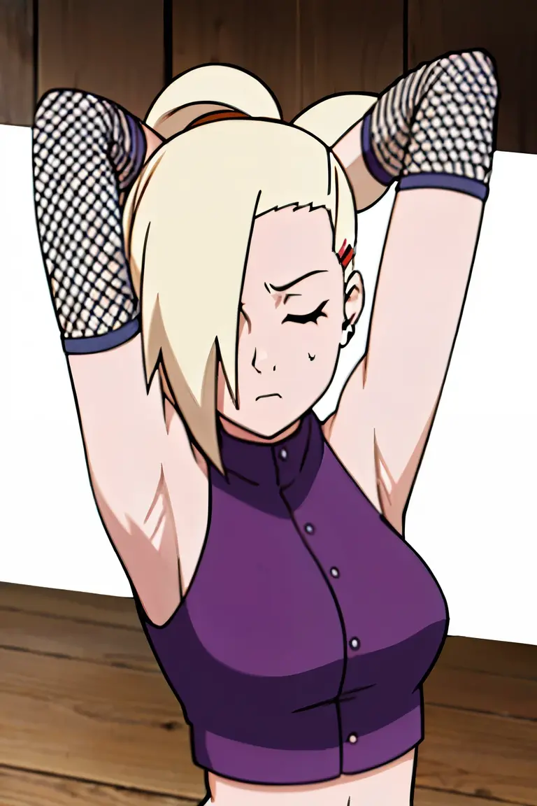 naruto uzumaki, female ninja outfit, e Cup breast, earrings, Mesh, lace, garter belt, mini skirt, bitch face