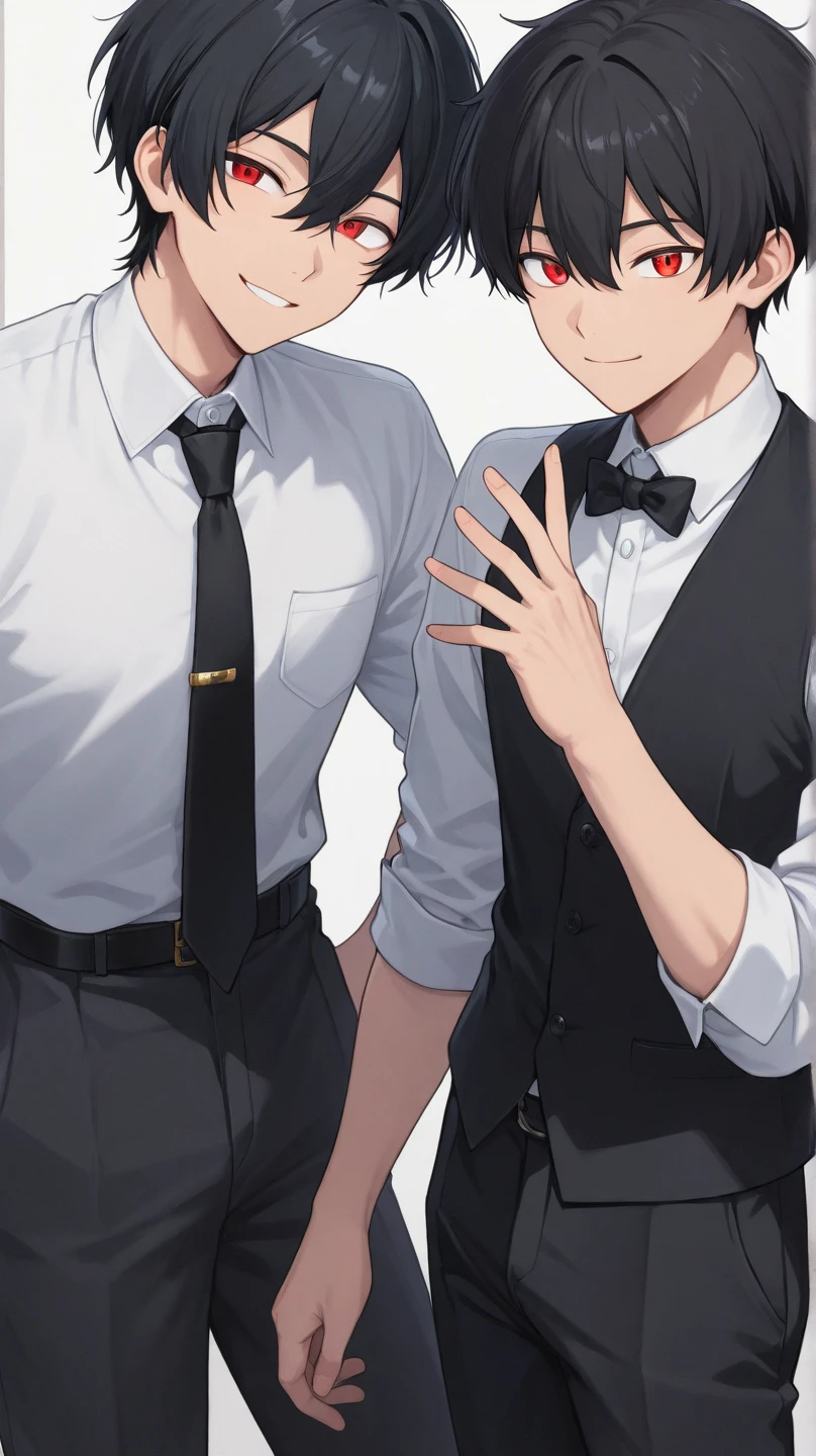 (score_9,score_8_up,score_7_up,score_6_up,score_5_up,score_4_up, source_anime), 8k, best quality, best lighting, BREAK, 1boy, 17 yo, toned, male face, male eyes, male focus, green cross-back apron on white dress shirt, black pants, glossary store, round face, huge penis is erected under apron