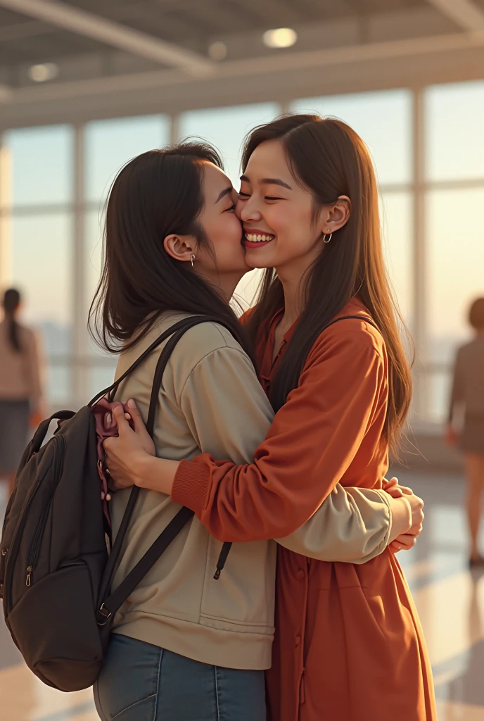 Two girls: A 16-year-old girl walks in front of a zebra crossing at a traffic light on a Hong Kong street,Extreme light and shadow,Aurora chase,Extremely strong reflected light,Extreme shadows,blue-sky,The sun shines on the face,enjoying life,Healing pictures,(Smile 0.9)(Upper body close-up 1.2)(Great view 1.2)(Clean background 1.2)(Delicate facial features1.3)(Perfect body 1.1)(Flat chest 1.1)(Global illumination 1.2)(Surreal scenario 1.3)(White sweater 1.2),rendering by octane,CGSociety trends,(Ultra-delicate eye structure 1.3)(There is reflected light in the eye1.3)(Bust close-up 1.3)(Young and energetic1.3)(Playful 1.3)(Long hairstyles,Thick hair1.2)(youthfulenergy)(Texture 1.3)
