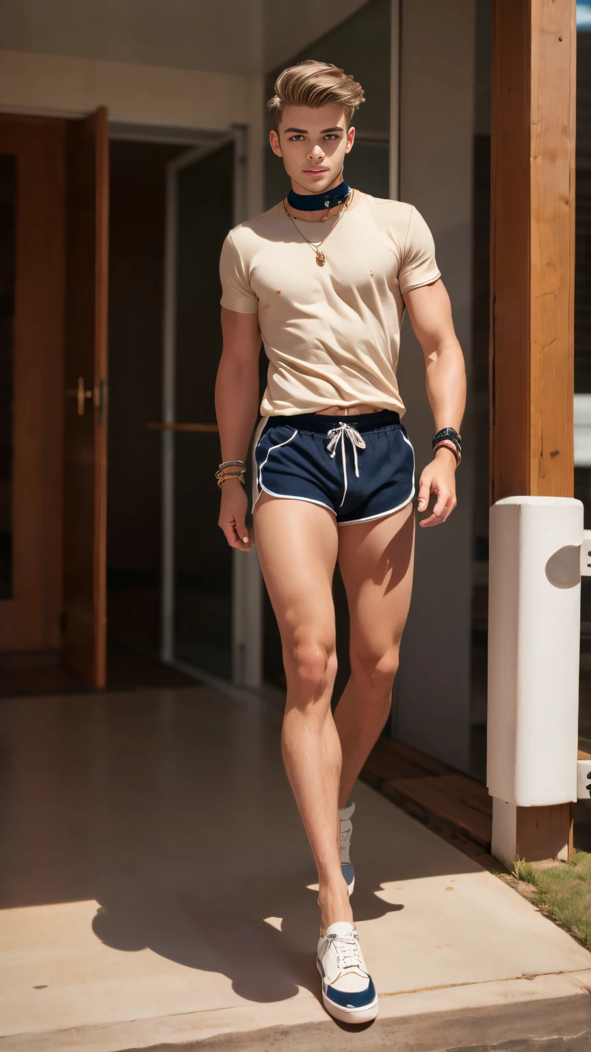 Man in tight and short pink boxers