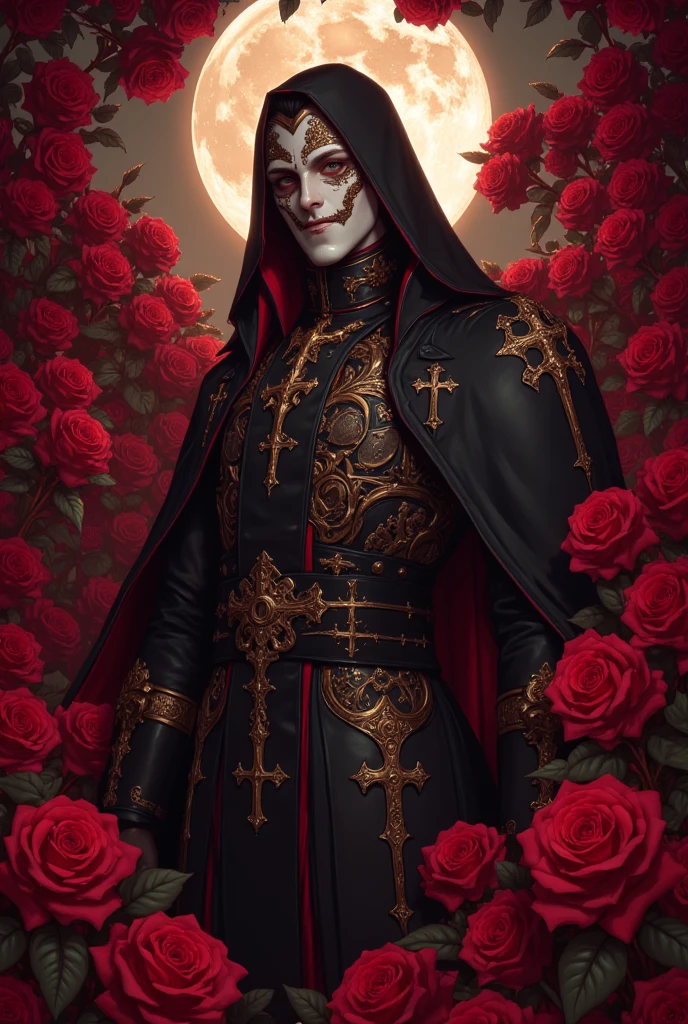 The grim reaper in a rose garden